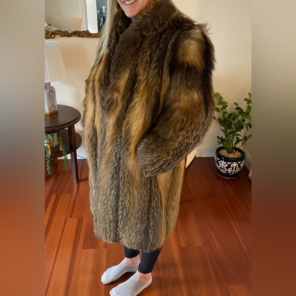 Gray Canadian Fox Fur Coat - Picture 2 of 3